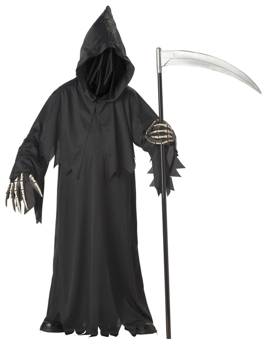 Grim Reaper Deluxe with Vinyl Hands Child Costume - costumesupercenter.com