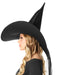 Adult Black Wide Brim Witch Hat - costumesupercenter.com