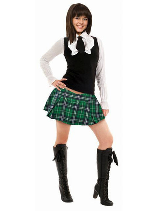 Adult Green Plaid Mini Skirt — Costume Super Center