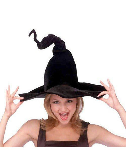 Adult Black Wired Witch Hat - costumesupercenter.com