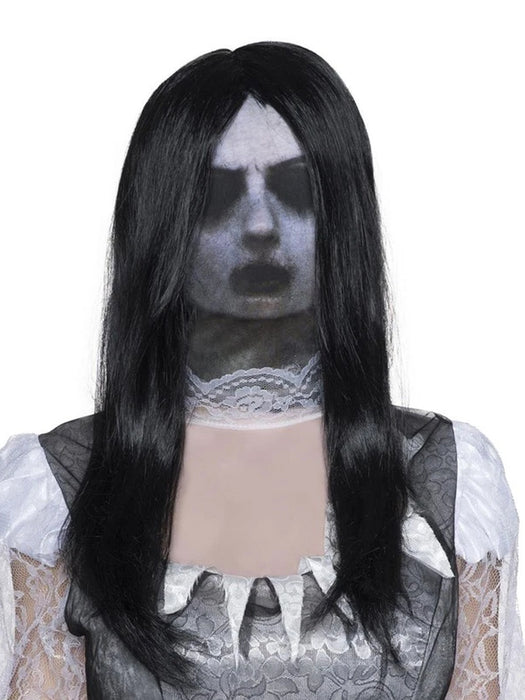 Women's Ghost Bride Mask with Wig - costumesupercenter.com