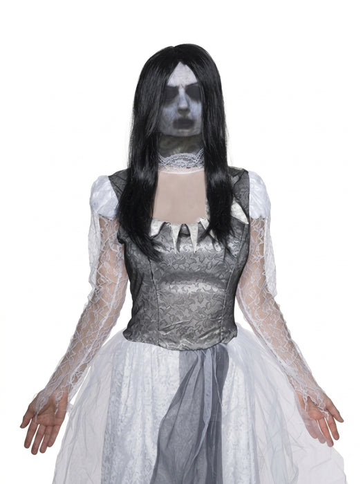 Women's Ghost Bride Mask with Wig - costumesupercenter.com