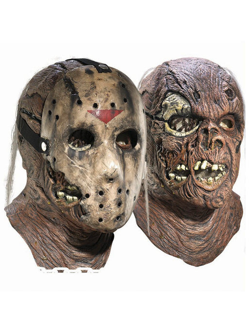 Adult Jason Overhead Latex Mask with Removable Hockey Mask Deluxe - costumesupercenter.com