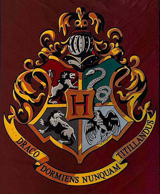 33-inch Harry Potter Hogwarts Crest Hanging Banner Decoration - costumesupercenter.com