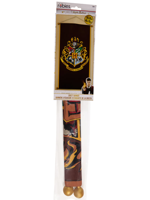 33-inch Harry Potter Hogwarts Crest Hanging Banner Decoration - costumesupercenter.com