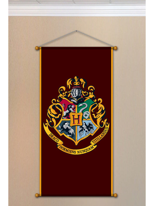 33-inch Harry Potter Hogwarts Crest Hanging Banner Decoration - costumesupercenter.com