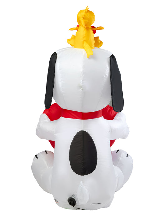 4.5 Foot Peanuts Snoopy and Woodstock Valentine's Heart Inflatable Lawn Decoration - costumesupercenter.com