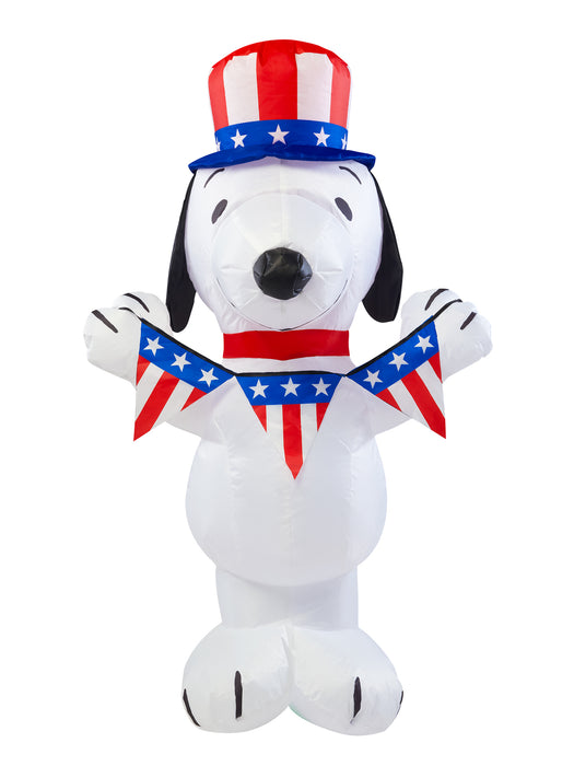3.5 Foot Peanuts Snoopy Patriotic Inflatable Lawn Decoration - costumesupercenter.com