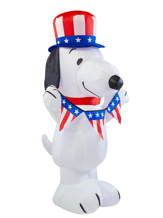 3.5 Foot Peanuts Snoopy Patriotic Inflatable Lawn Decoration - costumesupercenter.com