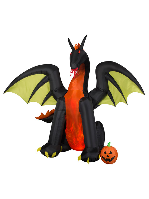 9 Foot Animated Fire & Ice Dragon Light Up Halloween Inflatable Lawn Decoration - costumesupercenter.com