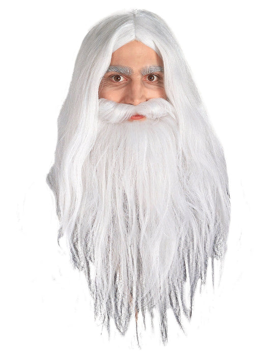 Adult Lord of the Rings Gandalf Beard & Wig Set - costumesupercenter.com