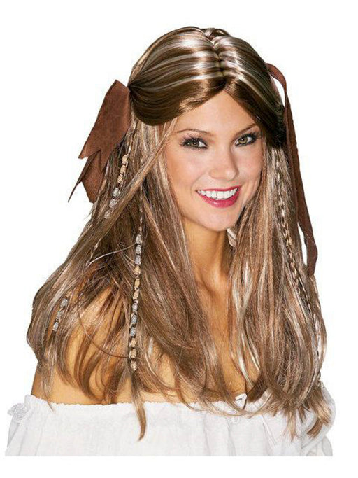 Women's Blonde Caribbean Wench Pirate Wig - costumesupercenter.com