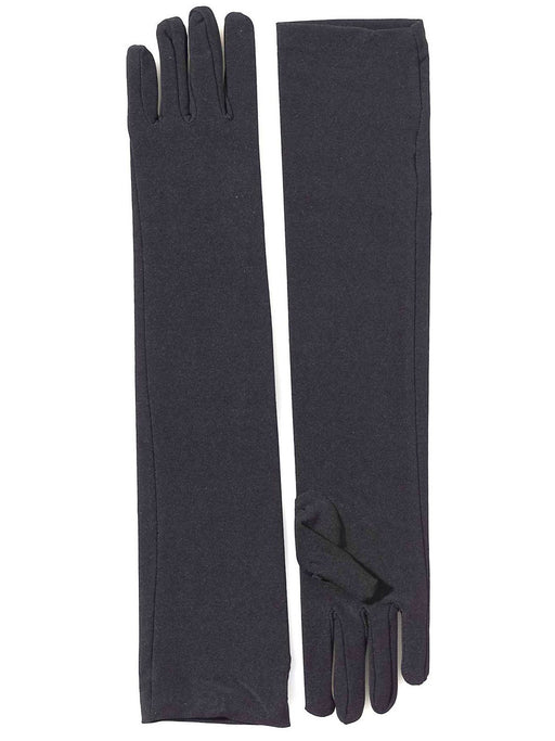 Women's Black Long Nylon Gloves - costumesupercenter.com