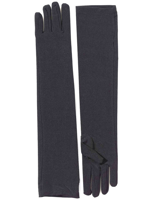 Black Long Nylon Adult Gloves - costumesupercenter.com