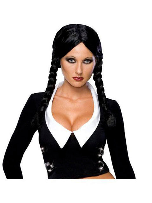 Addams Family Deluxe Wednesday Wig - costumesupercenter.com