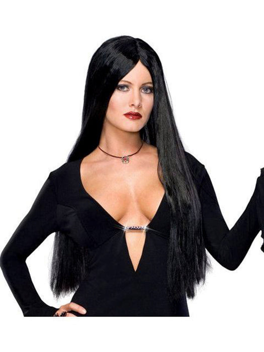 Deluxe the Addams Family Morticia Addams Wig Adult - costumesupercenter.com