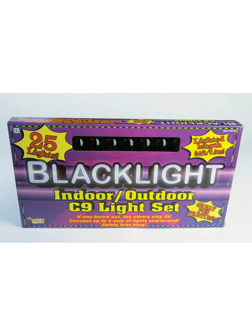 Indoor/Outdoor 24 Foot Black Light String Lights - costumesupercenter.com