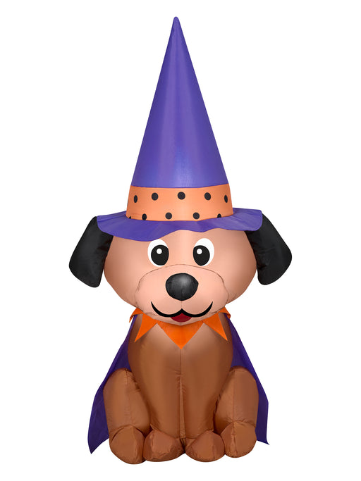 4 Foot Witch Dog Light Up Halloween Inflatable Lawn Decoration - costumesupercenter.com