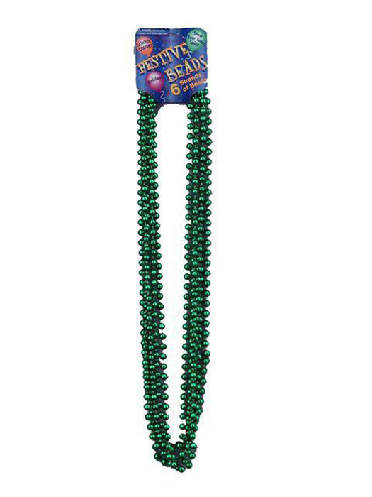 St Patrick's Day Green Beads 6 Pieces - costumesupercenter.com