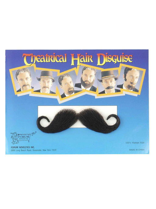 Adult Black Handlebar Mustache - costumesupercenter.com