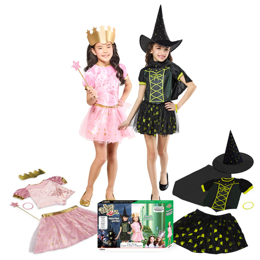 Kid's Wizard of Oz Glinda and Wicked Witch Trunk Dress Up Set - costumesupercenter.com