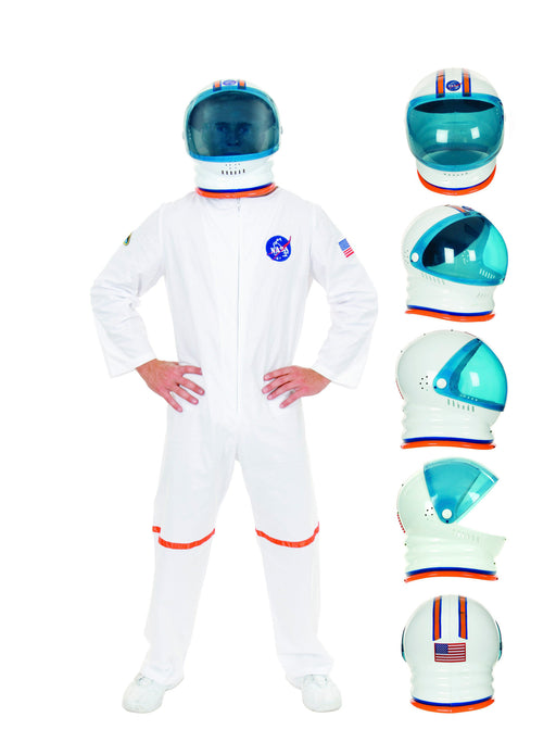 Adult White Realistic Astronaut Helmet - costumesupercenter.com