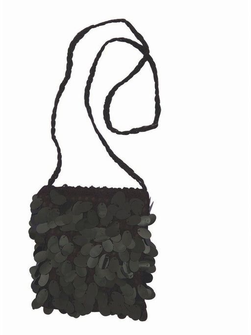 Women's Black Sequin Flapper Bag - costumesupercenter.com