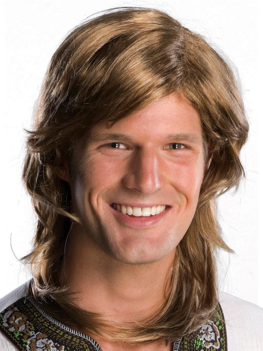 Men's Brown 1970's Shag Wig - costumesupercenter.com