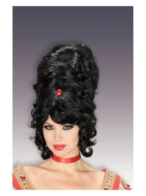 Women's Black Beehive Wig - costumesupercenter.com