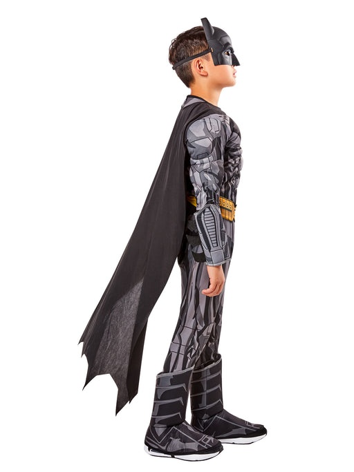 Boys Deluxe Justice League Muscle Chest Batman Costume - costumesupercenter.com