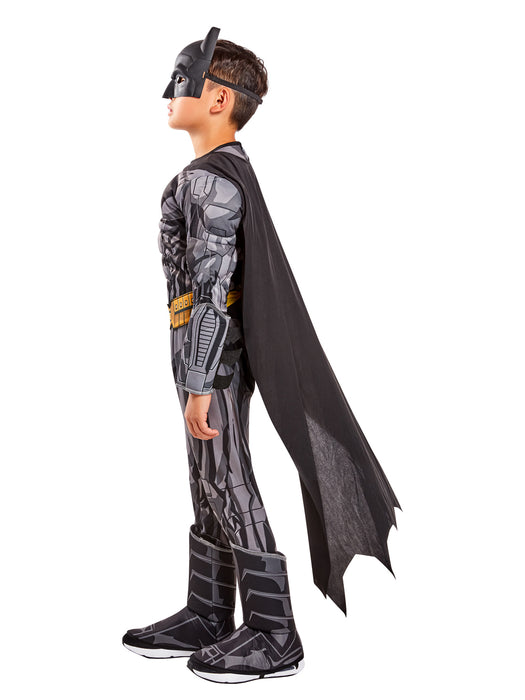 Boys Deluxe Justice League Muscle Chest Batman Costume - costumesupercenter.com
