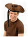 Brown Distressed Pirate Hat w/beads Adult - costumesupercenter.com
