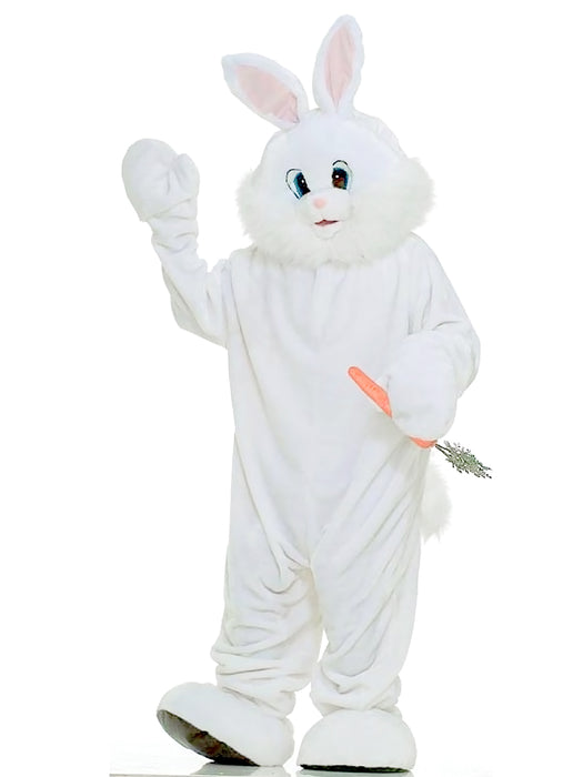Adult Plush White Easter Bunny Costume - costumesupercenter.com