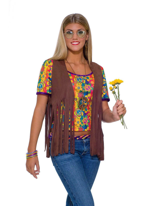 Female Hippie Vest Adult Costume — Costume Super Center