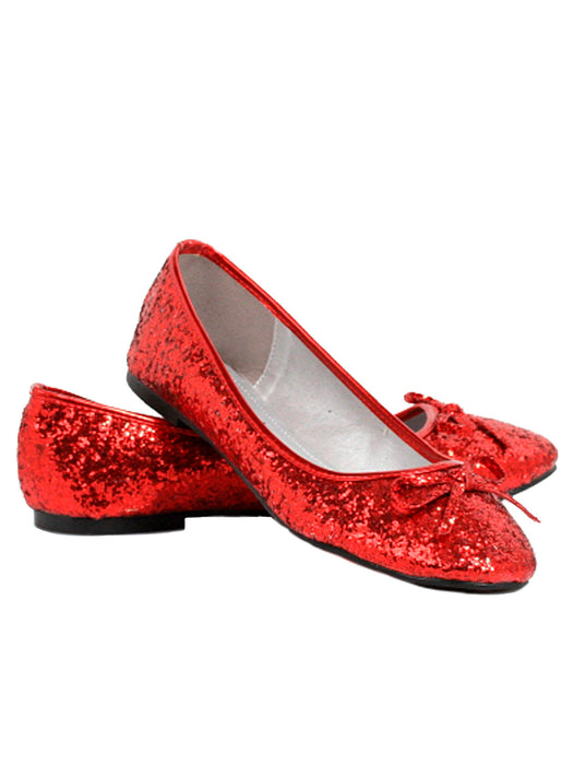Red Glitter Star Flat Adult Shoes - costumesupercenter.com