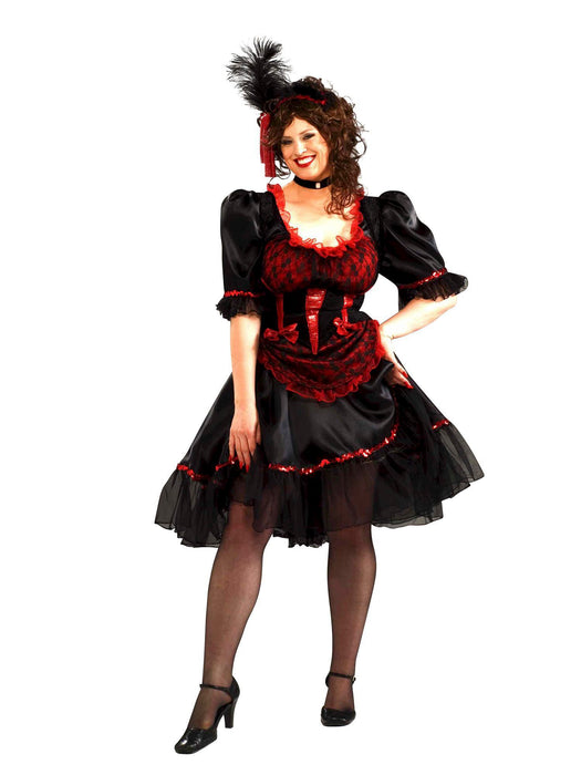 Saloon Girl Adult Plus Costume - costumesupercenter.com