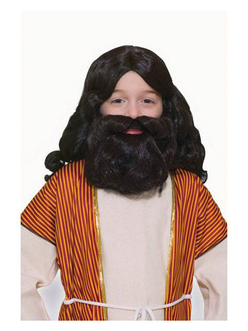 Boys' Brown Biblical Wig and Beard Set - costumesupercenter.com