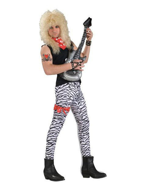 Adult 1980's White and Black Rock Star Zebra Pants - costumesupercenter.com
