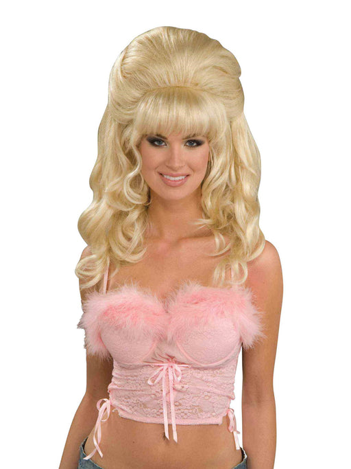 Women's Blonde Flirty Fantasy Bouffant Wig - costumesupercenter.com