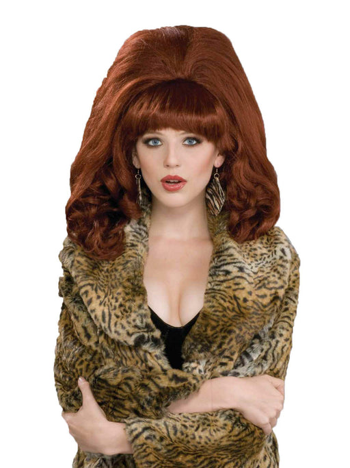 Women's Big Red Teased 1960's Wig - costumesupercenter.com