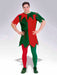 Adult Red and Green Elf Tights - costumesupercenter.com