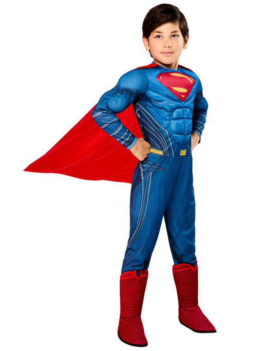 Kids Justice League Movie Superman Costume Deluxe - costumesupercenter.com