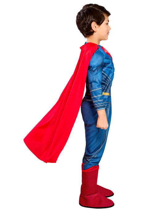 Kids Justice League Movie Superman Costume Deluxe - costumesupercenter.com
