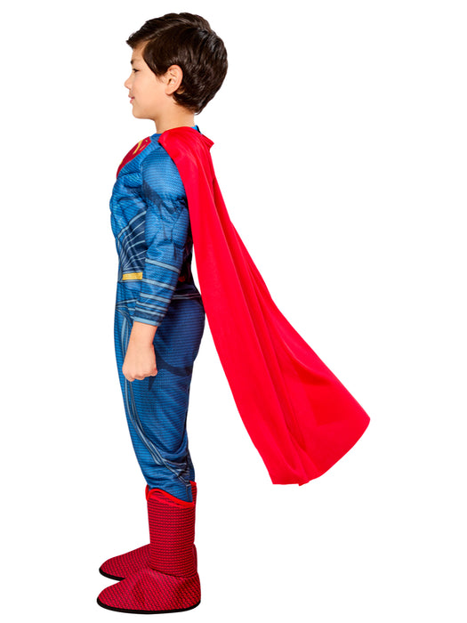 Kids Justice League Movie Superman Costume Deluxe - costumesupercenter.com