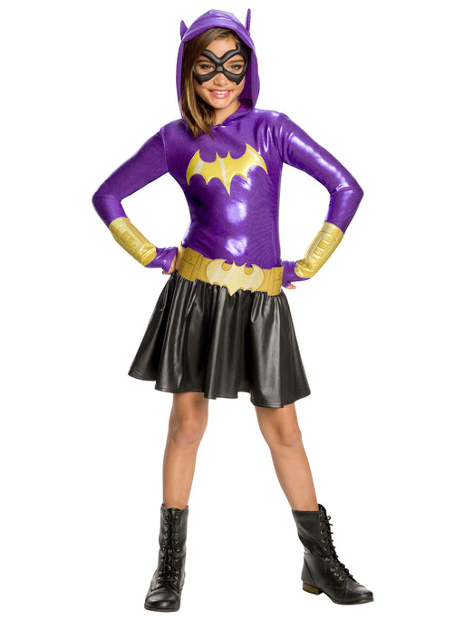 Girls' DC Superhero Girls Batgirl Hooded Dress and Eye Mask - costumesupercenter.com