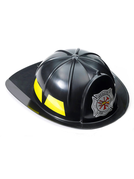 Black Fireman Adult Hat - costumesupercenter.com