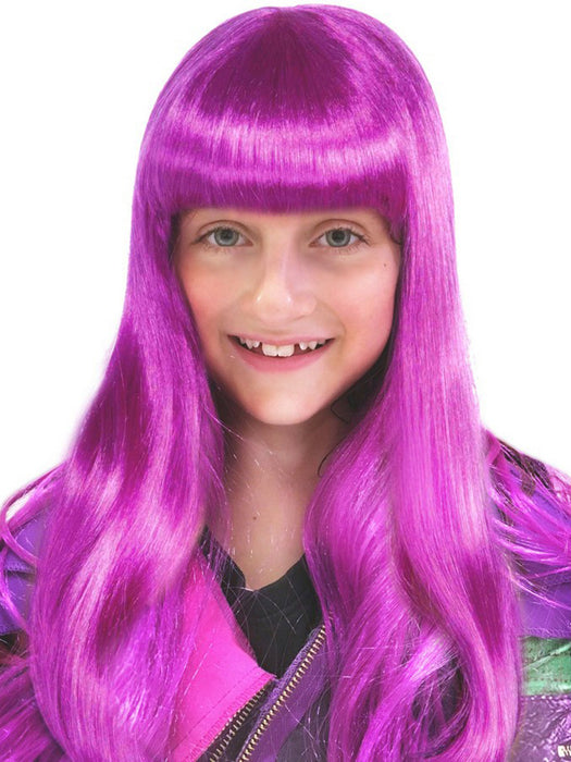 Long Purple Neon Wig - costumesupercenter.com