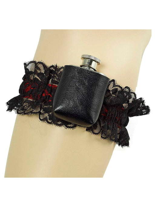 Adult Roaring 20's Deluxe Gangster Garter and Flask - costumesupercenter.com