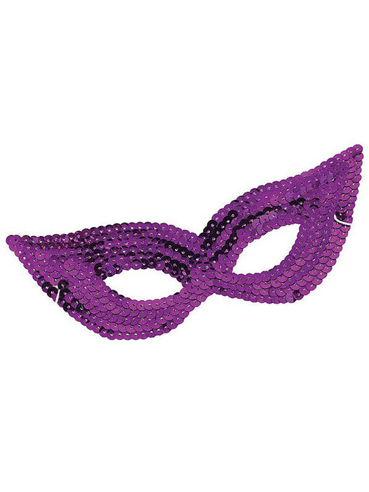 Sequin Eye Mask - Purple - costumesupercenter.com