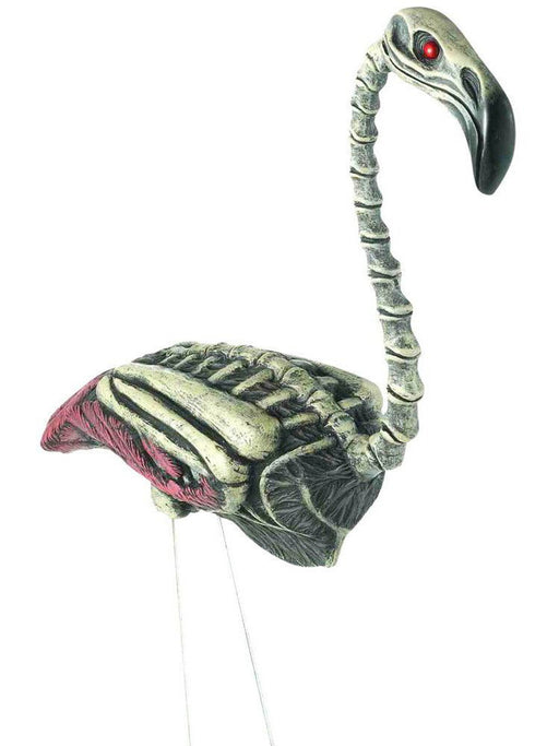 Zombie Skeleton Flamingo Lawn Decoration - costumesupercenter.com
